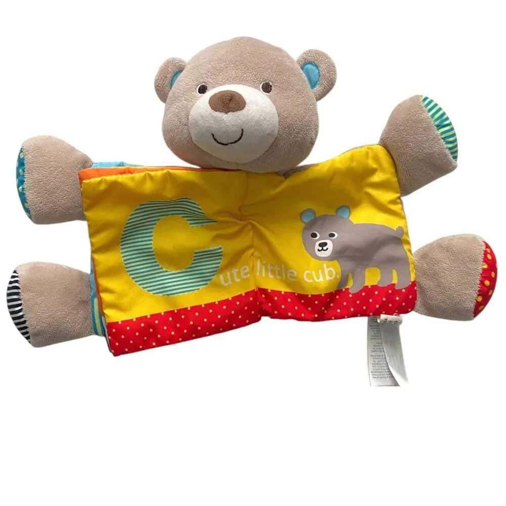 Carters ABC Plush Book Bear Crinkle Fabric Rattle Baby Infant Toy Lovie Plushie